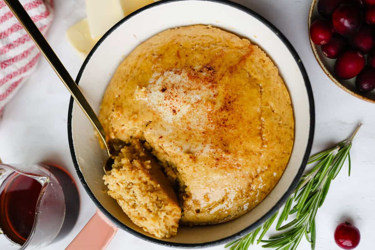 Easy 6-Ingredient Eggnog Protein Pancake Bowl for Meal Prep